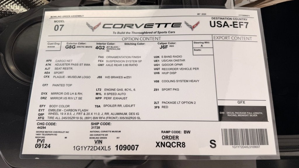 2020 Chevrolet Corvette Stingray 2LT