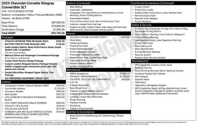 2025 Chevrolet Corvette Stingray 3LT