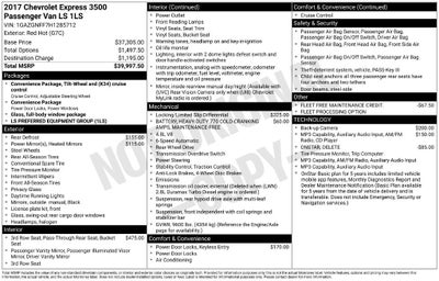 2017 Chevrolet Express Passenger 3500 LS