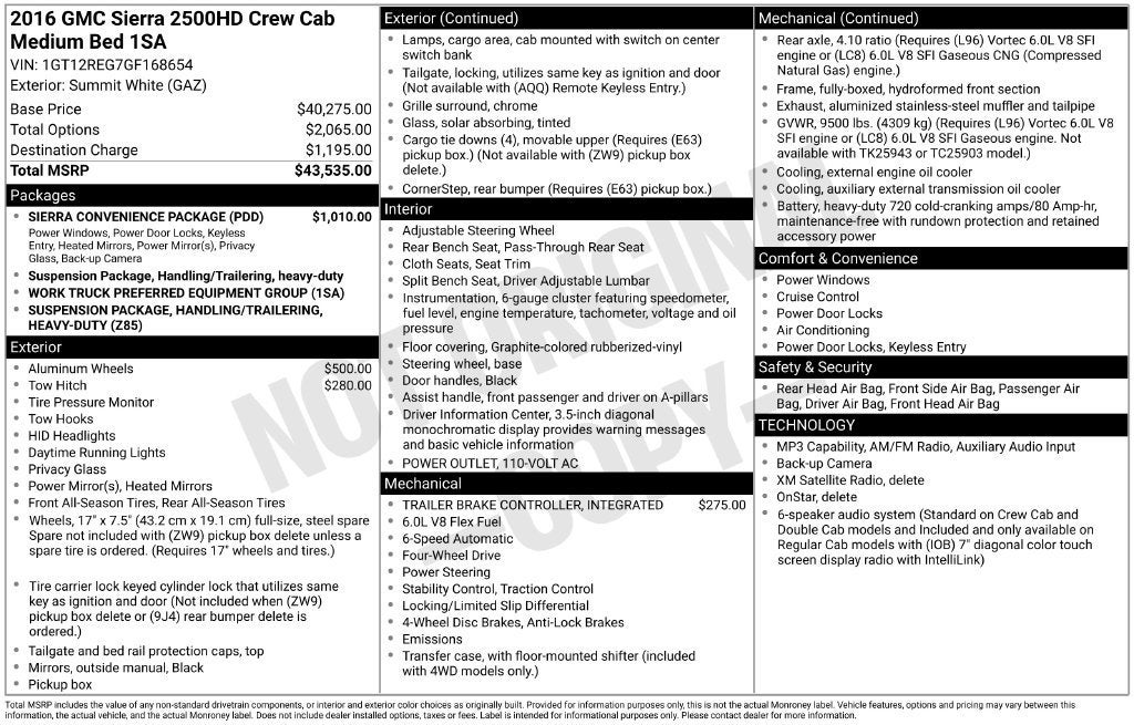 2016 GMC Sierra 2500 HD Base