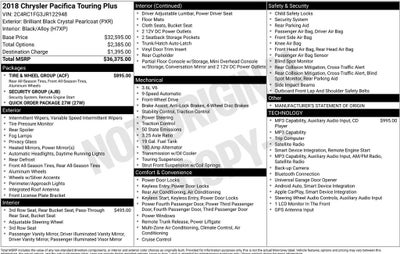 2018 Chrysler Pacifica Touring Plus
