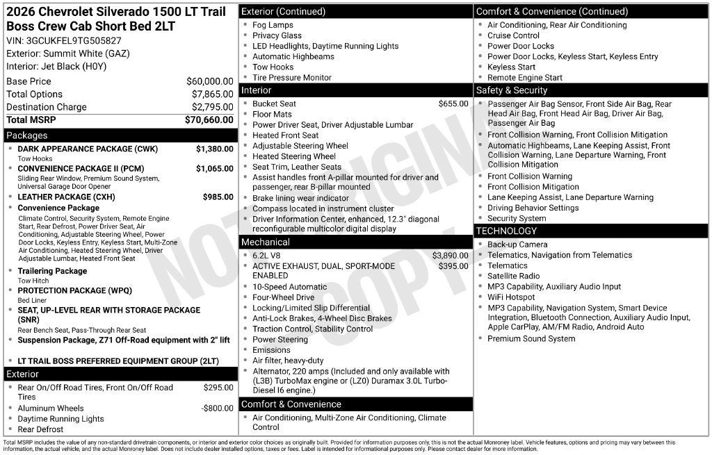 2026 Chevrolet Silverado 1500 LT Trail Boss