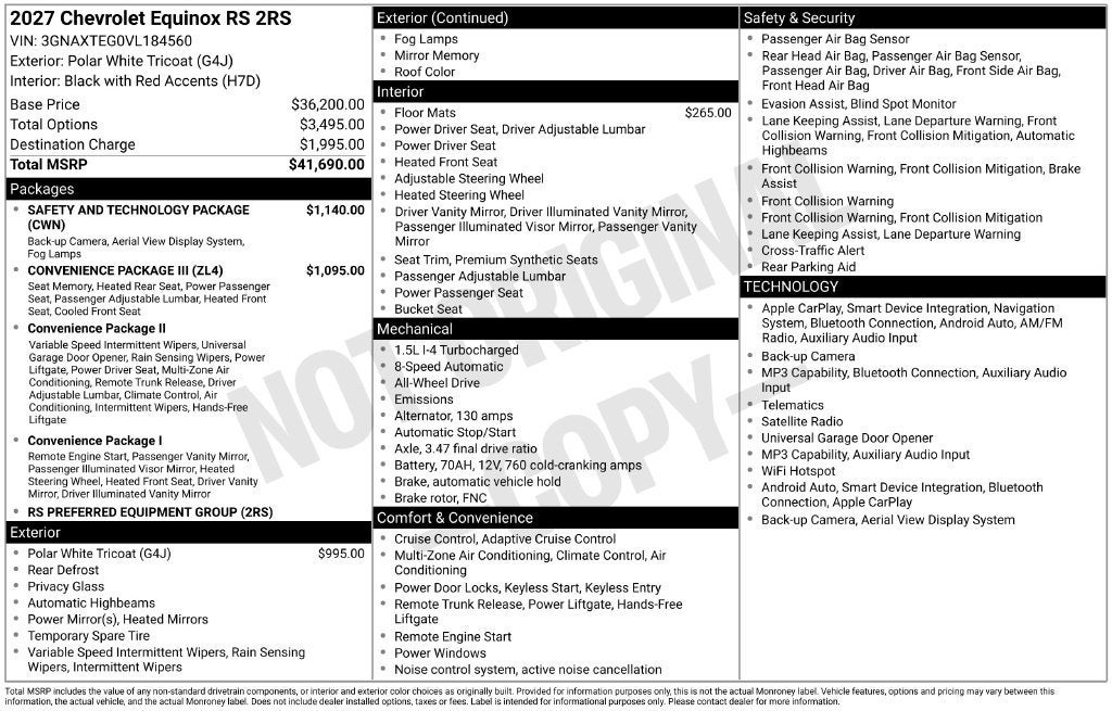 2027 Chevrolet Equinox RS