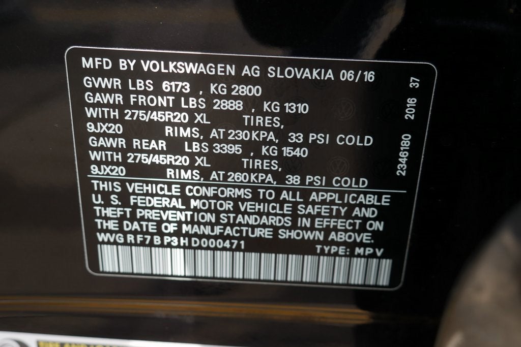 2017 Volkswagen Touareg Wolfsburg Edition